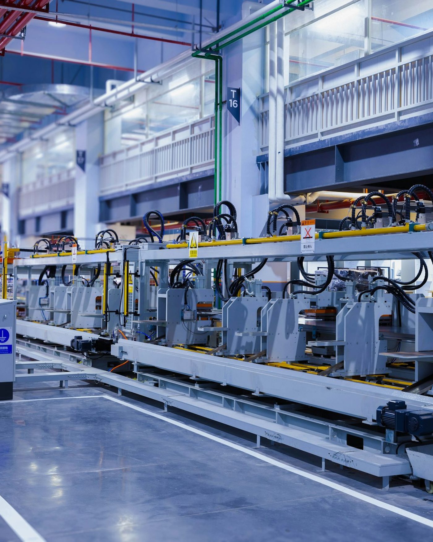 Production line inside the workshop