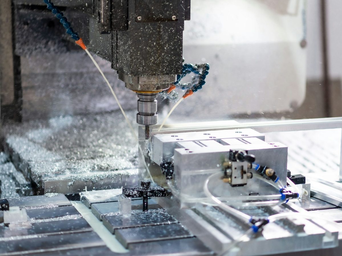 CNC milling machine working a part
