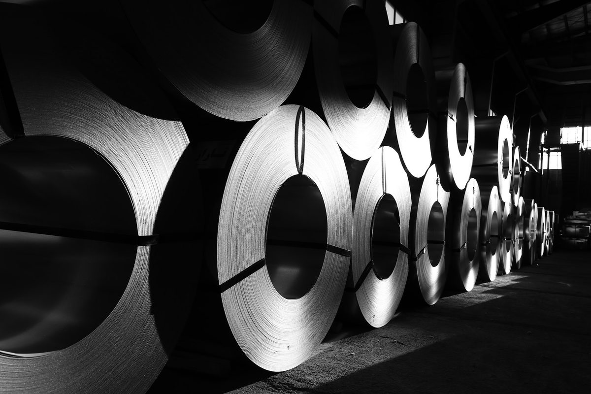 Coils of raw steel